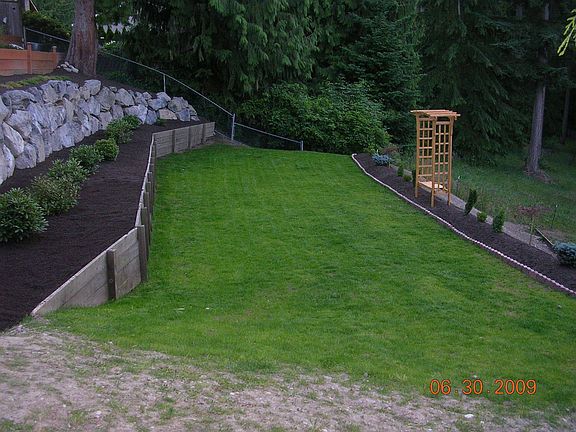 Rock wall addition w/arbor