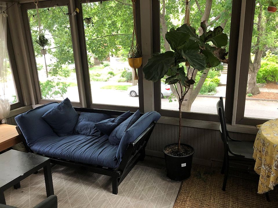 Screened, 3 season Porch. Large trees to help shade.