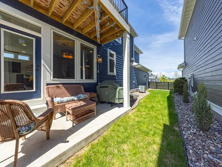 Covered patio and green space
