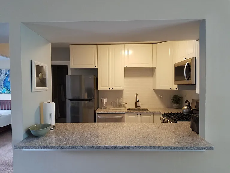 Kitchen open to living area