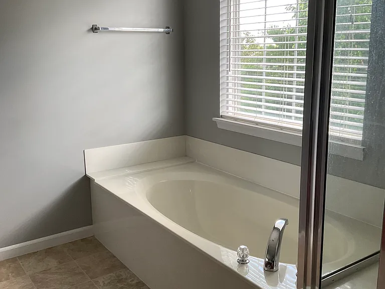 Master bath with separate soaker tub