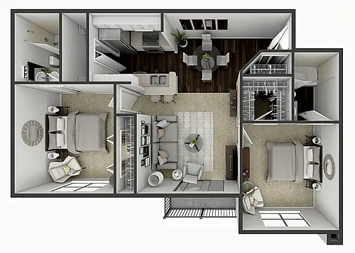 Floor plan 2 Bedroom 2 Bath