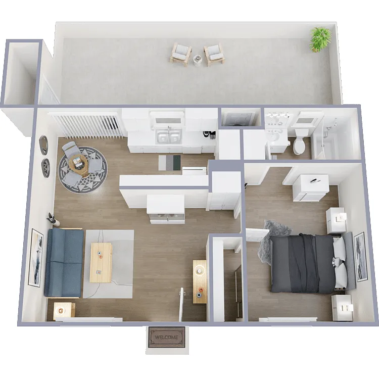 Floor plan 1 Bedroom 1 Bath