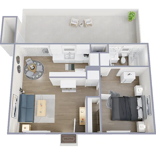 Floor plan 1 Bedroom 1 Bath