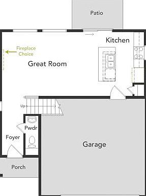 Rendering of the Percheron floorplan, 1st floor