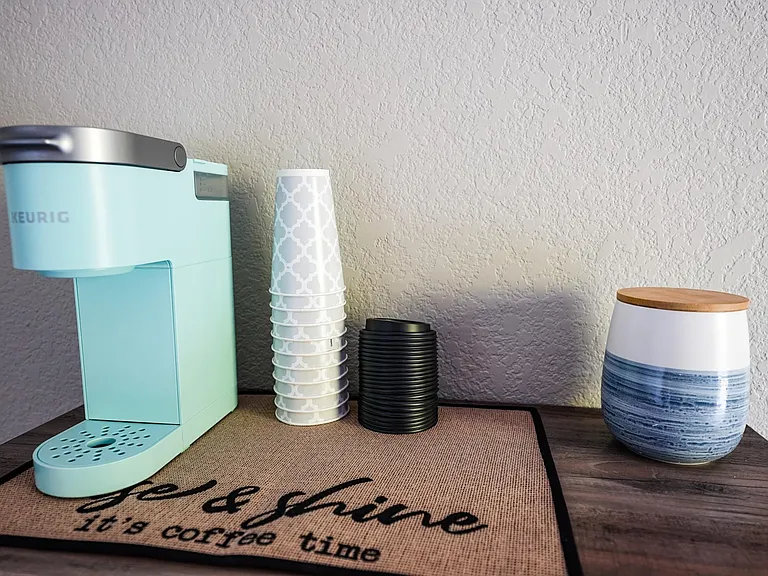 Wake up to a cup of coffee right from your personal in-room Keurig.