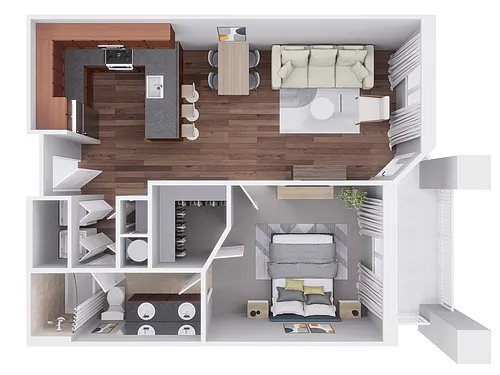 Floor plan 1x1 784 sqft Avanti Reno