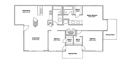 Floor plan 3 Bedroom 2 Bathroom