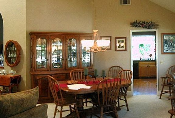 The dining room has plenty of room to expand.