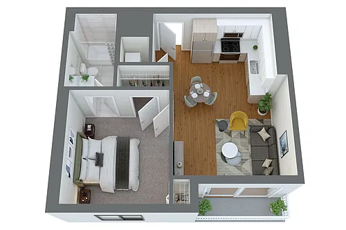 Floor plan A3 1 Bed/1 Bath
