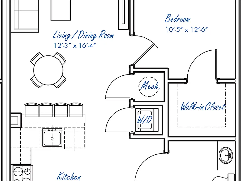 A1A3 floor plan One North of Boston