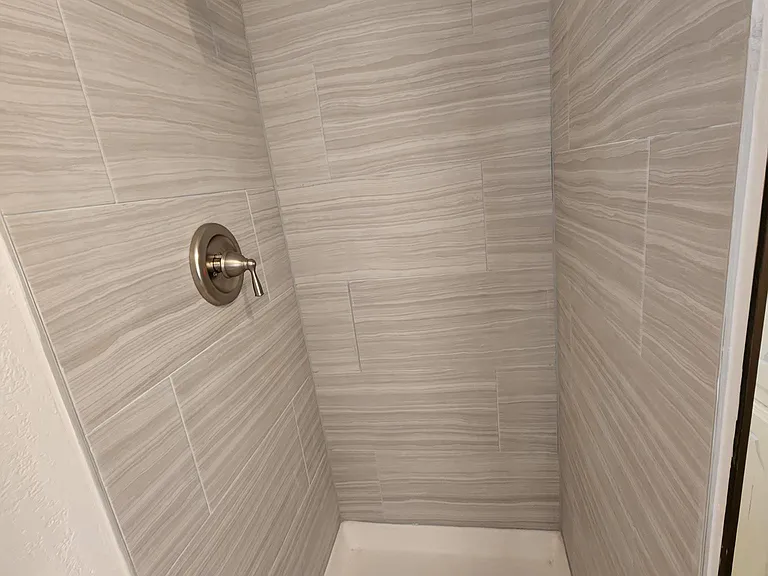 New tiled Master shower and new faucet