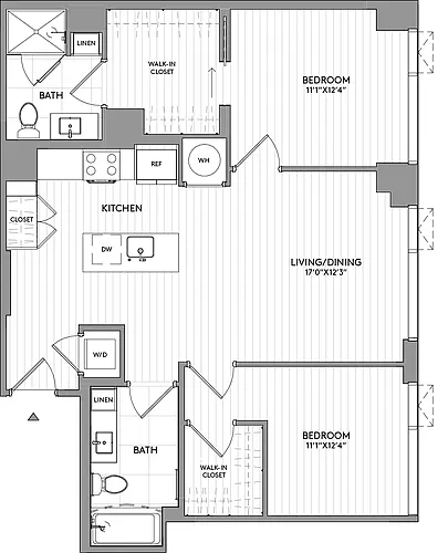 Floor plan 2-Bed-2-Bath-BC2