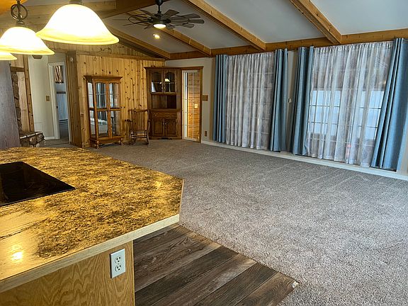 Living room and kitchen island