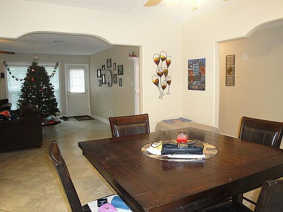 This shot shows how the eat in kitchen flows into the spacious family room.
