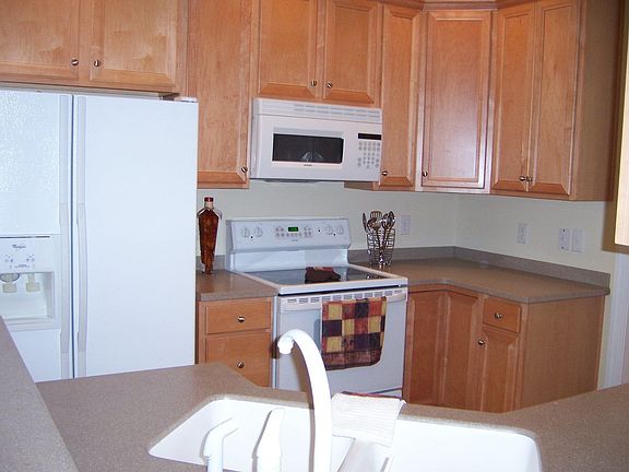 Efficient Kitchen With Extra Deep Sink, Flat Top Range and Corian Countertops