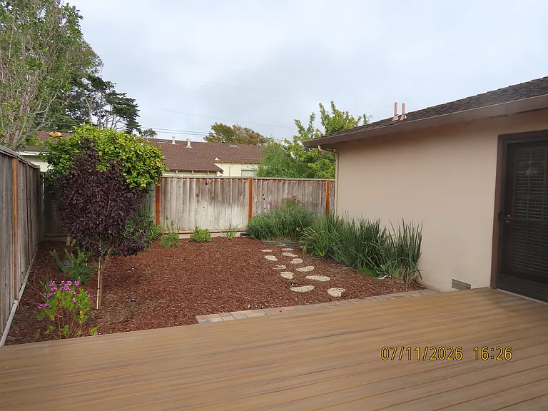 Rear yard area and deck