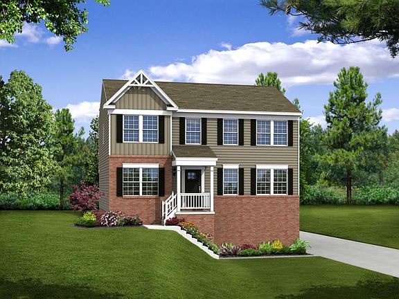 Elevation G Victorian Brick with Covered Porch and Side Garage Large