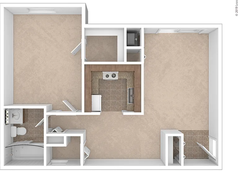 The White Willow: Beds - 1: Baths - 1: SqFt Range - 740 to 740