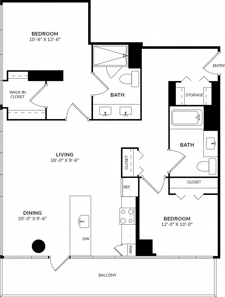 Floor plan Two Bedroom 11A
