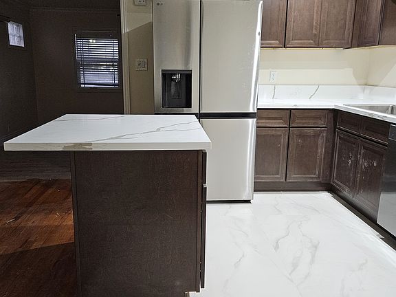 Remodeled kitchen side view.