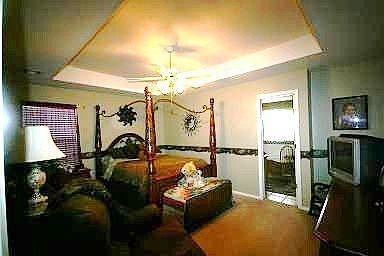 Wonderful master retreat with trey ceiling