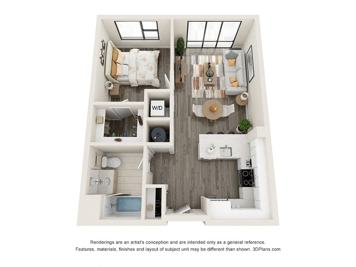 Floor plan One Bedroom Type 1A1 Floorplan