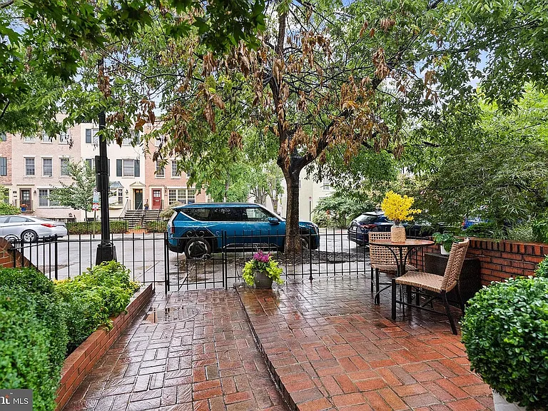 Patio with seating at entrance