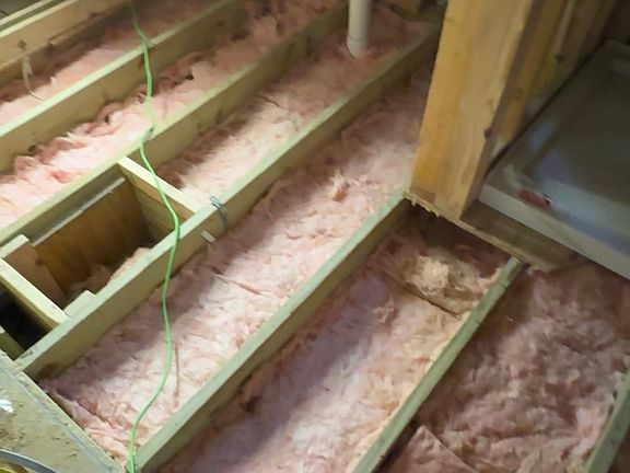Bathroom floor AFTER insulation getting rest to install LUXURY VINYL PLANK.