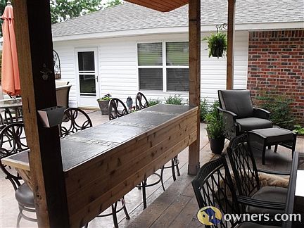 Bar seating on patio
