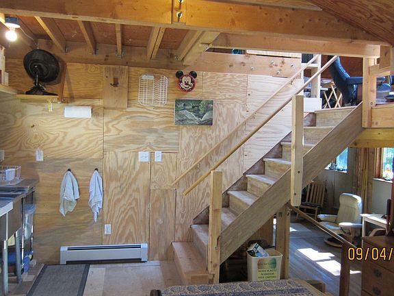 Kitchen, stairs to loft