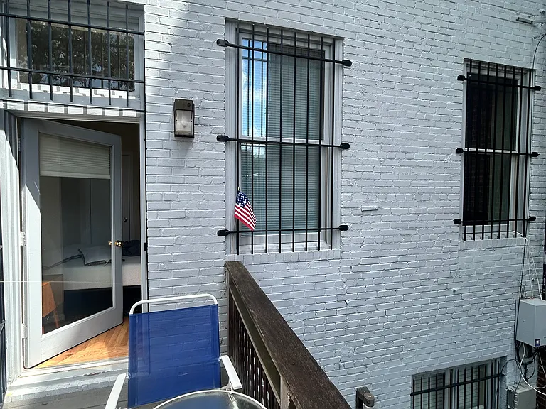 Private balcony off main floor. Great for outdoor coffee, dining.