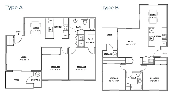 Floor plan 2 Bed 1 Bath
