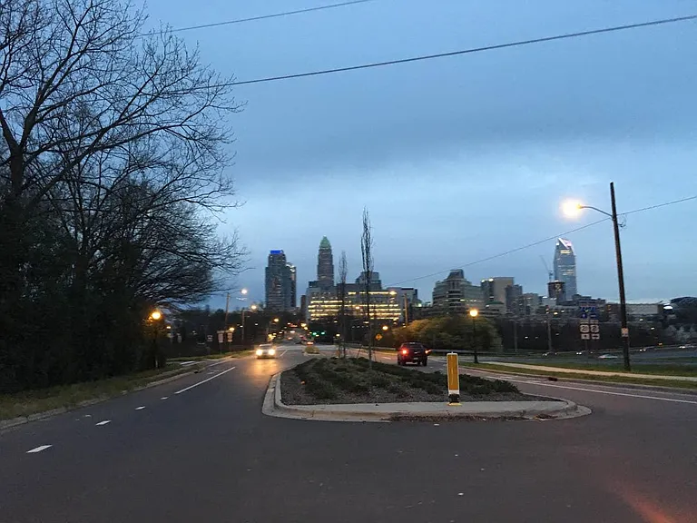 City view from 5th Street. Skyline has changed a bit since this was taken. Couple minute walk from the house to this spot. Seeing the Vue, BofA, and Duke Energy (Wells Fargo) buildings in the distance. 20 minute walk to the heart of uptown.