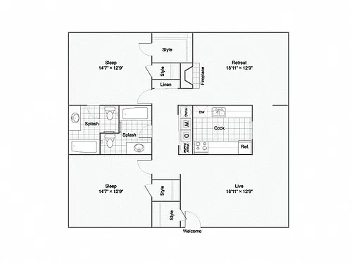 Floor plan Cahaba Renovated