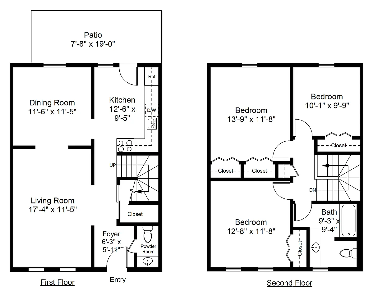 Floor plan 3 Bed 1.5 Bath