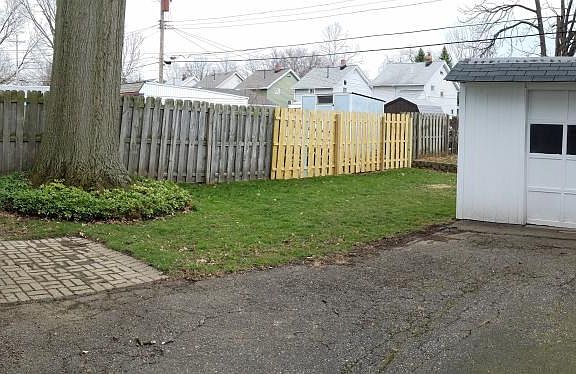 Fenced in backyard