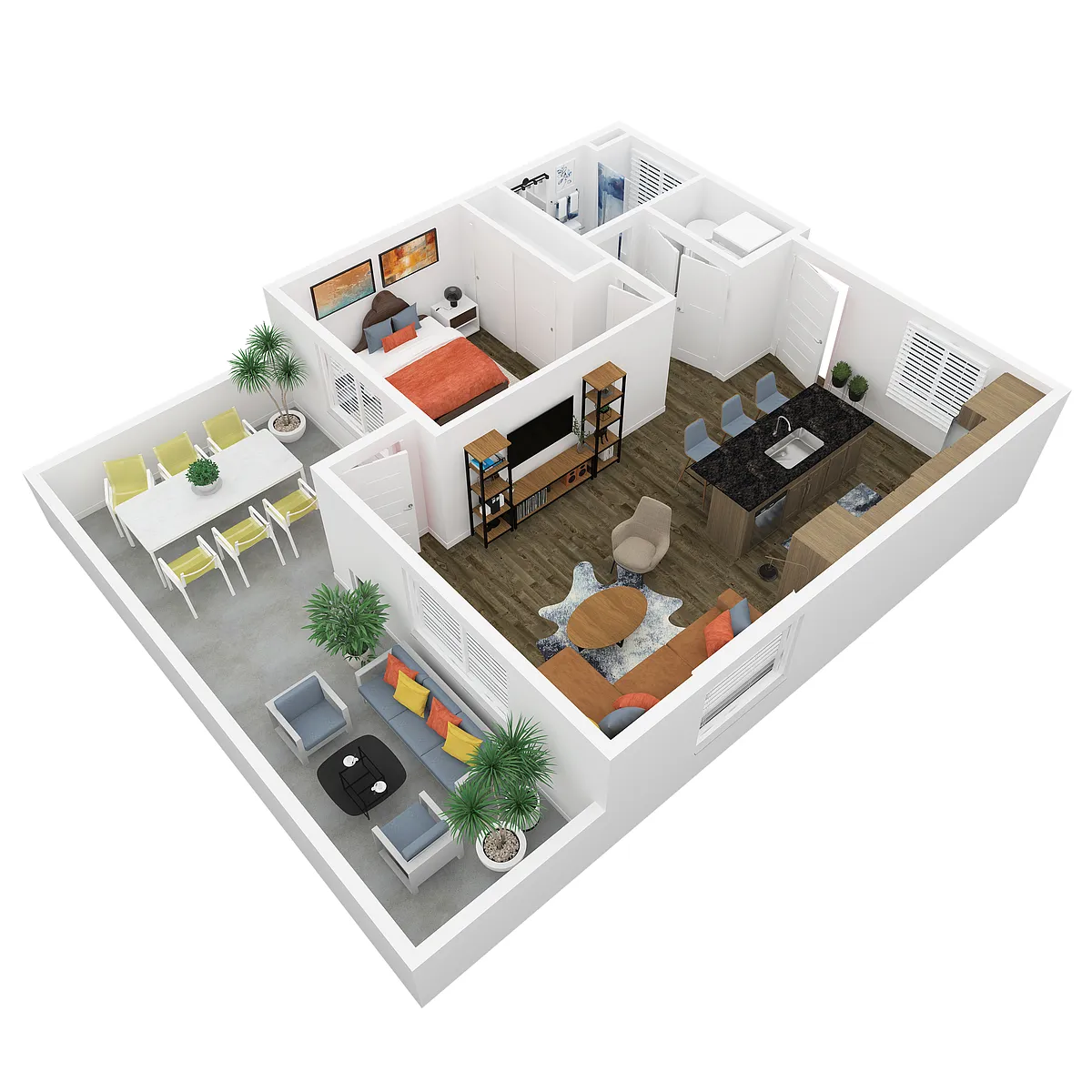 Floor plan 1 Bed/1 Bath