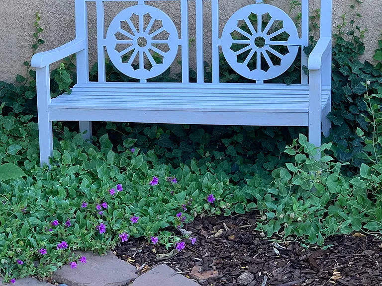 Private seating area behind the casita.