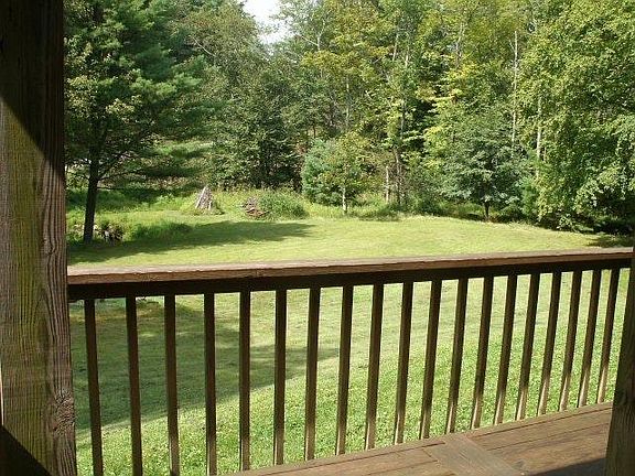 View of yard from deck.