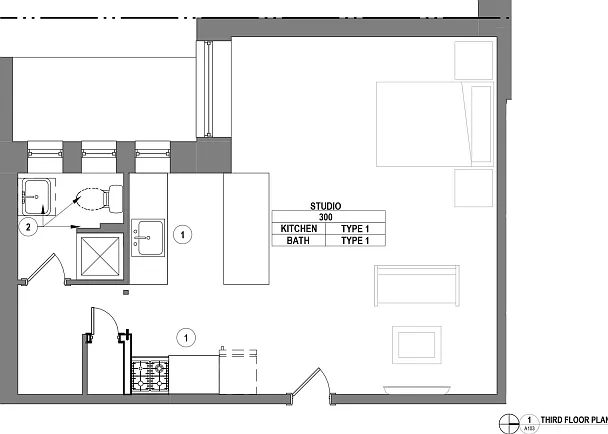 1500 Pine - Apt 300 Floor Plan 1500 Pine - Apt 300 Floor Plan