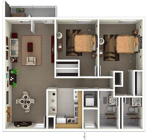 Floor plan 2 Bedroom - Balcony