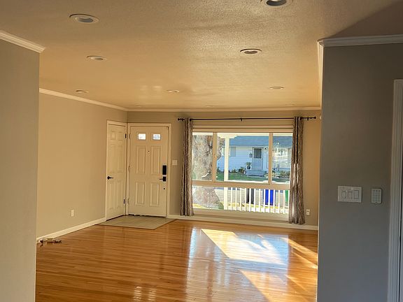 View from dining area to open living area