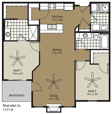 Floor plan 2F 1171 sf