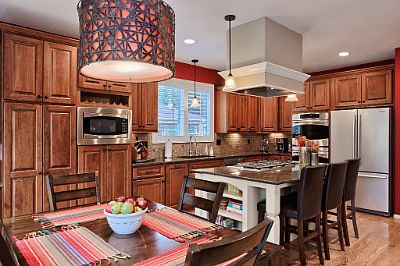 New Cherry cabinets and center island