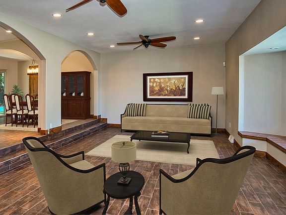 Living room opens to kitchen