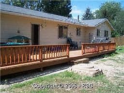 Back of house with brand new 44' deck