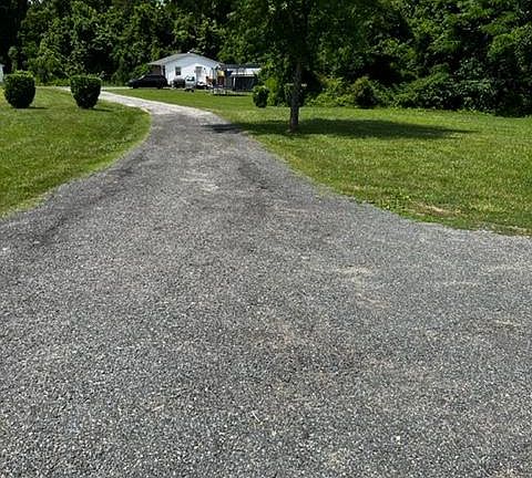 Distance from other rental property and the area to the left, in front of the house, is "farmed".