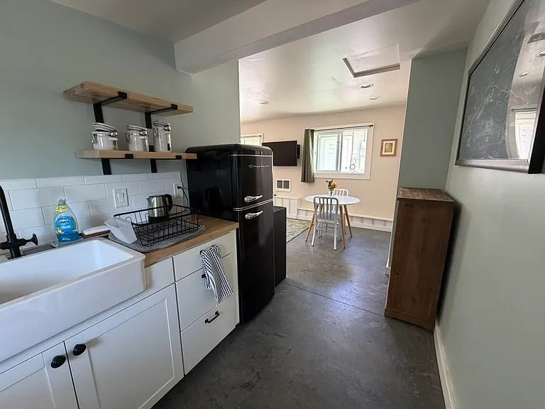 Kitchen, looking toward dining area/living room.