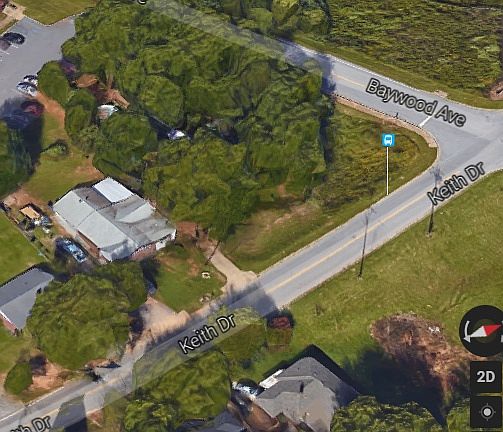 Overview of corner lot of Keith Drive and Baywood Ave